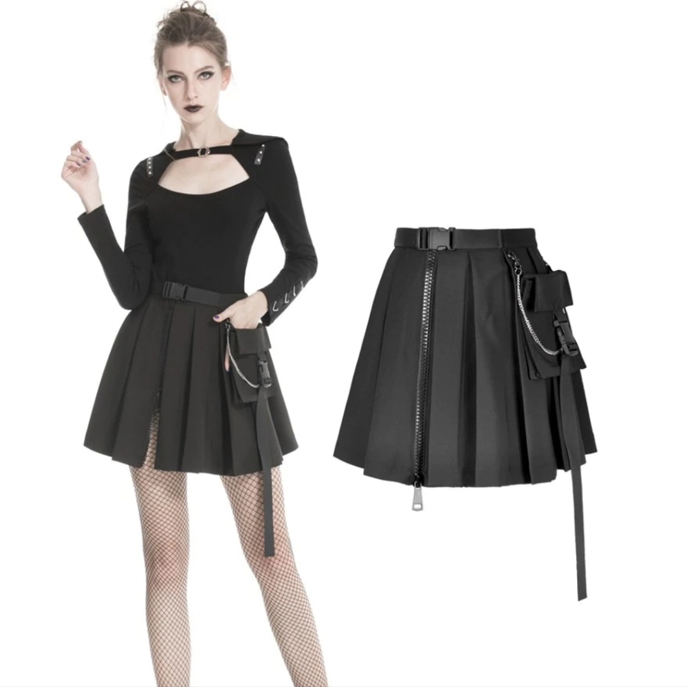 Dark In Love Punk Pleated Mini Skirt Like New M